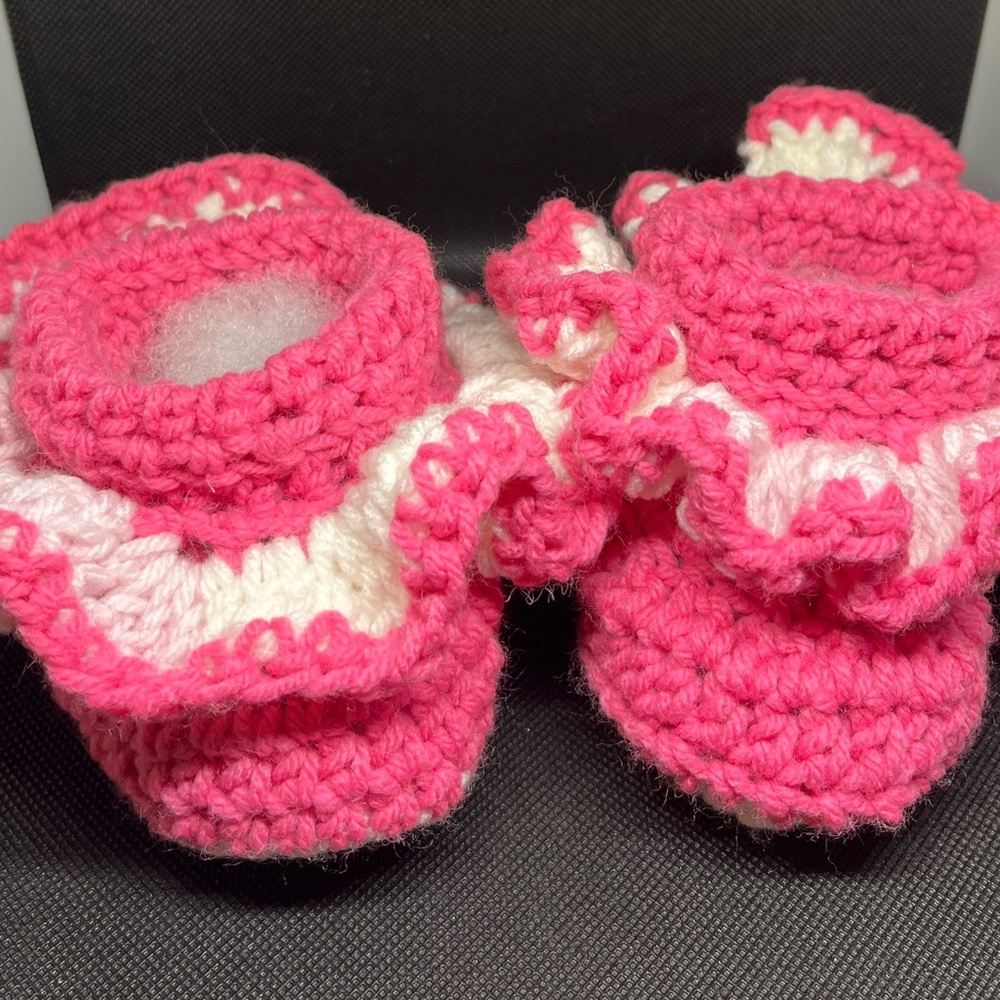 Pink Crochet Baby Booties